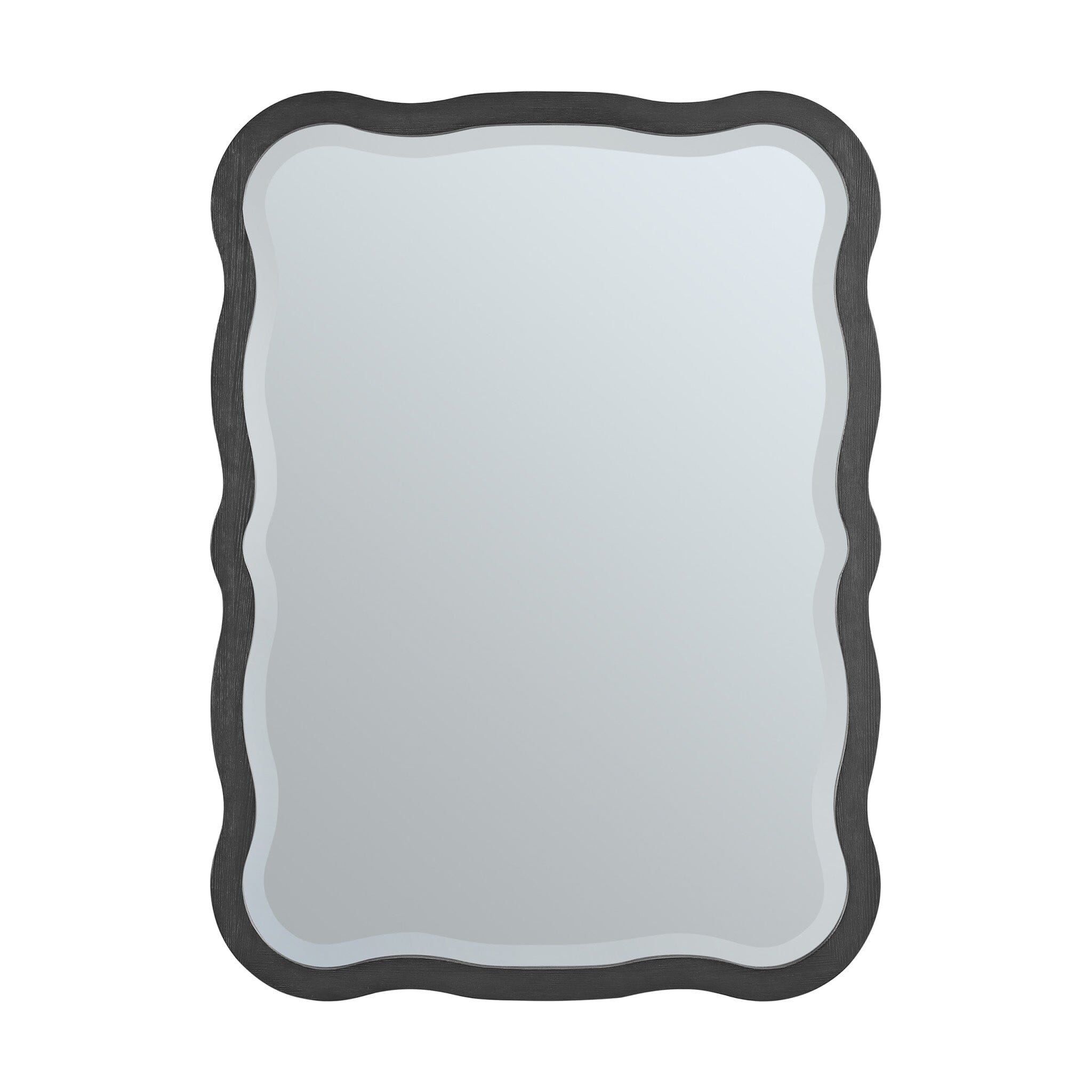 28" Rowyn Wavy Mirror, Carbon Oak