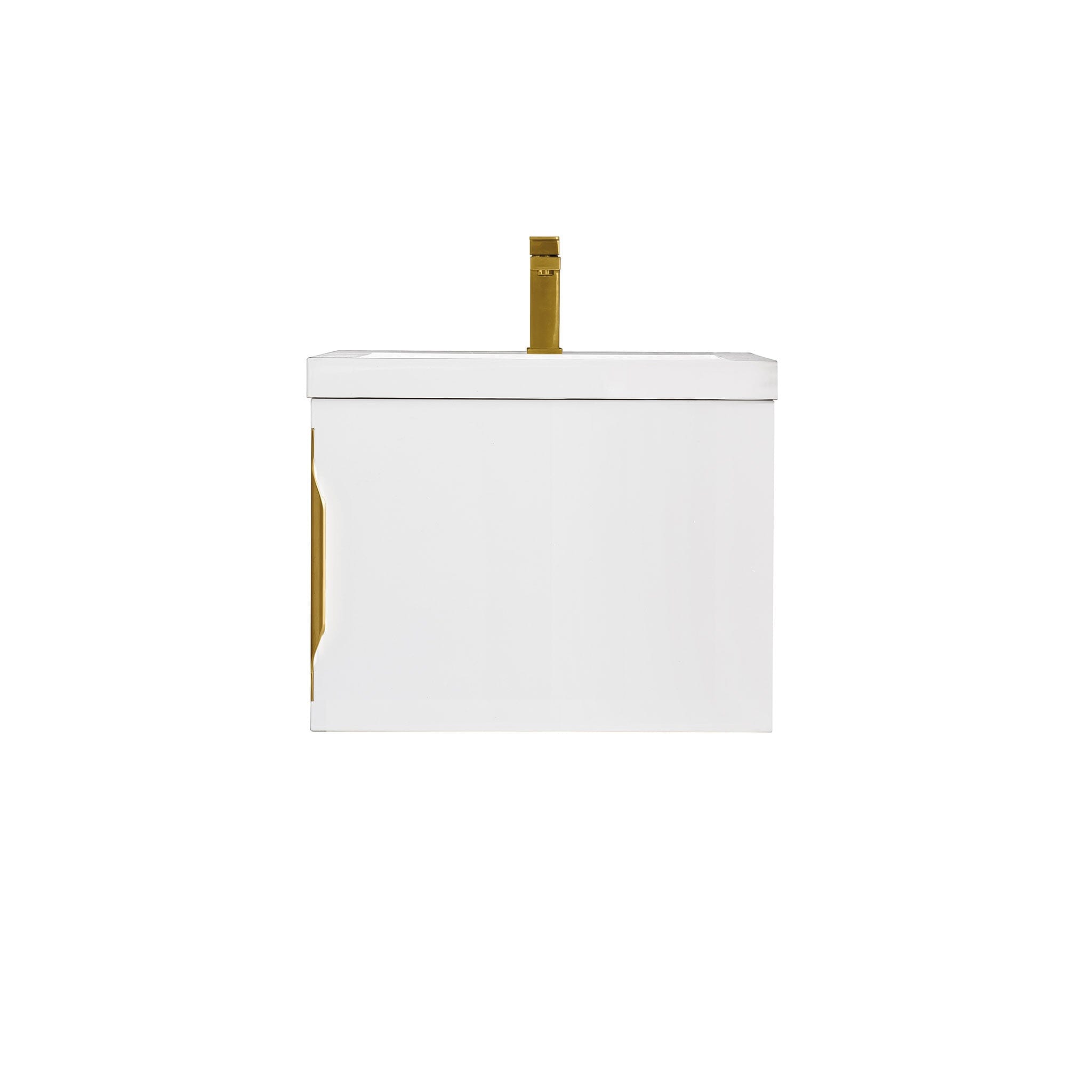 24" Columbia Single Wall Mounted Bathroom Vanity, Glossy White