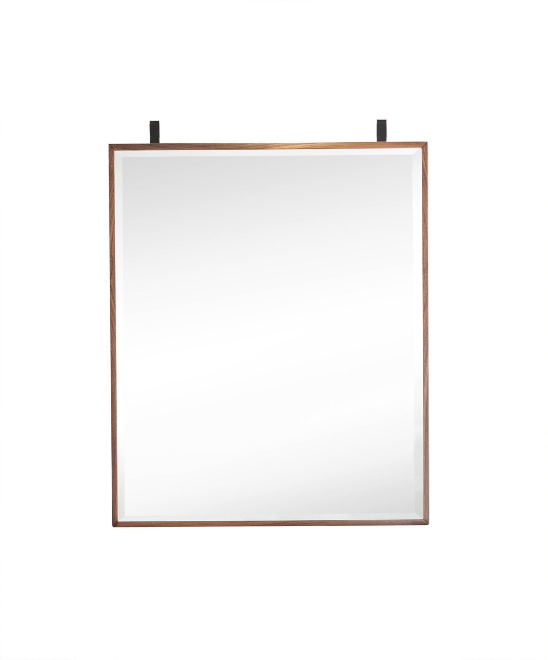 25" Lakeside  Mirror, Mid-Century Walnut and Matte Black