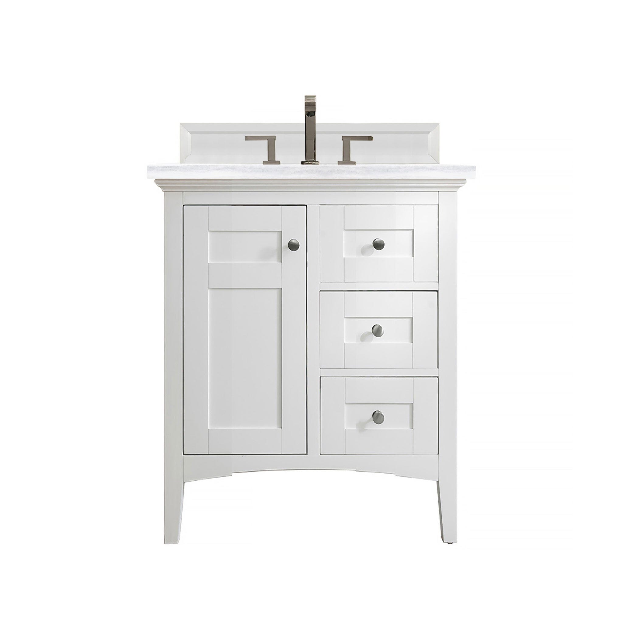 30" Palisades Single Bathroom Vanity, Bright White
