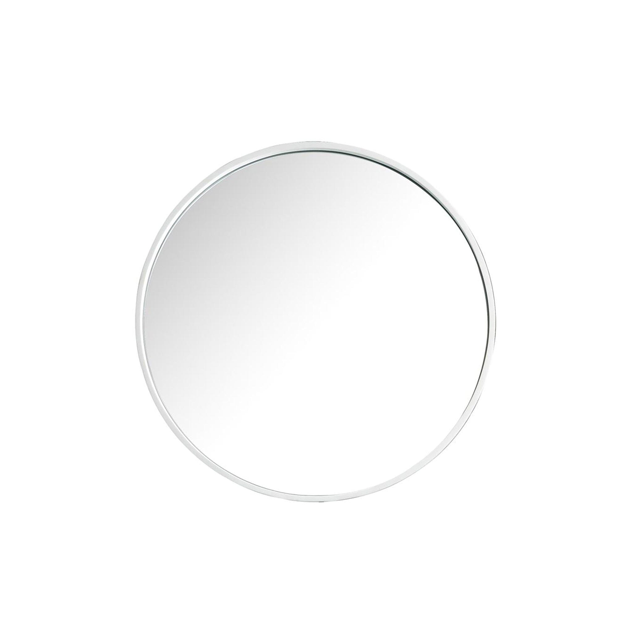 28" Montreal Round Mirror, Glossy White