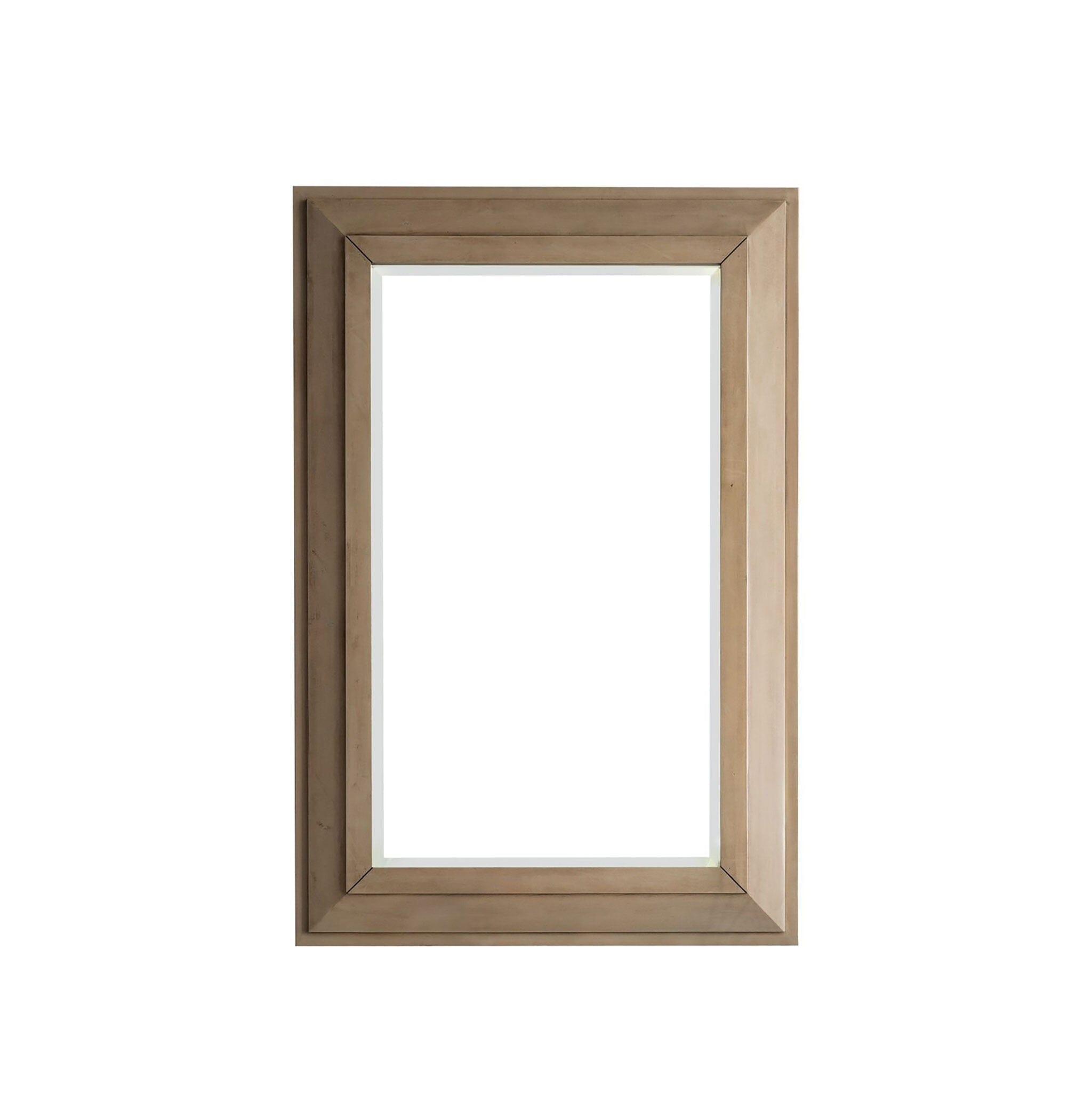 28" Portland Rectangular Mirror, Whitewashed Walnut