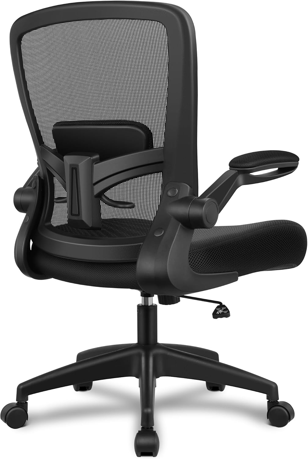 Desk Chair Breathable Mesh Chairs Adjustable High Back Lumbar Support Flip-up Armrests