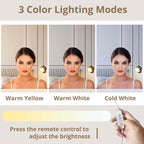 IRONCK Vanity Desk with Mirror and Lights, Makeup Vanity Table with 5 Drawers & Shelves, Power Outlet, Vanity Stool, Dressing Table with Jewelry Storage for Bedroom, White & Gold