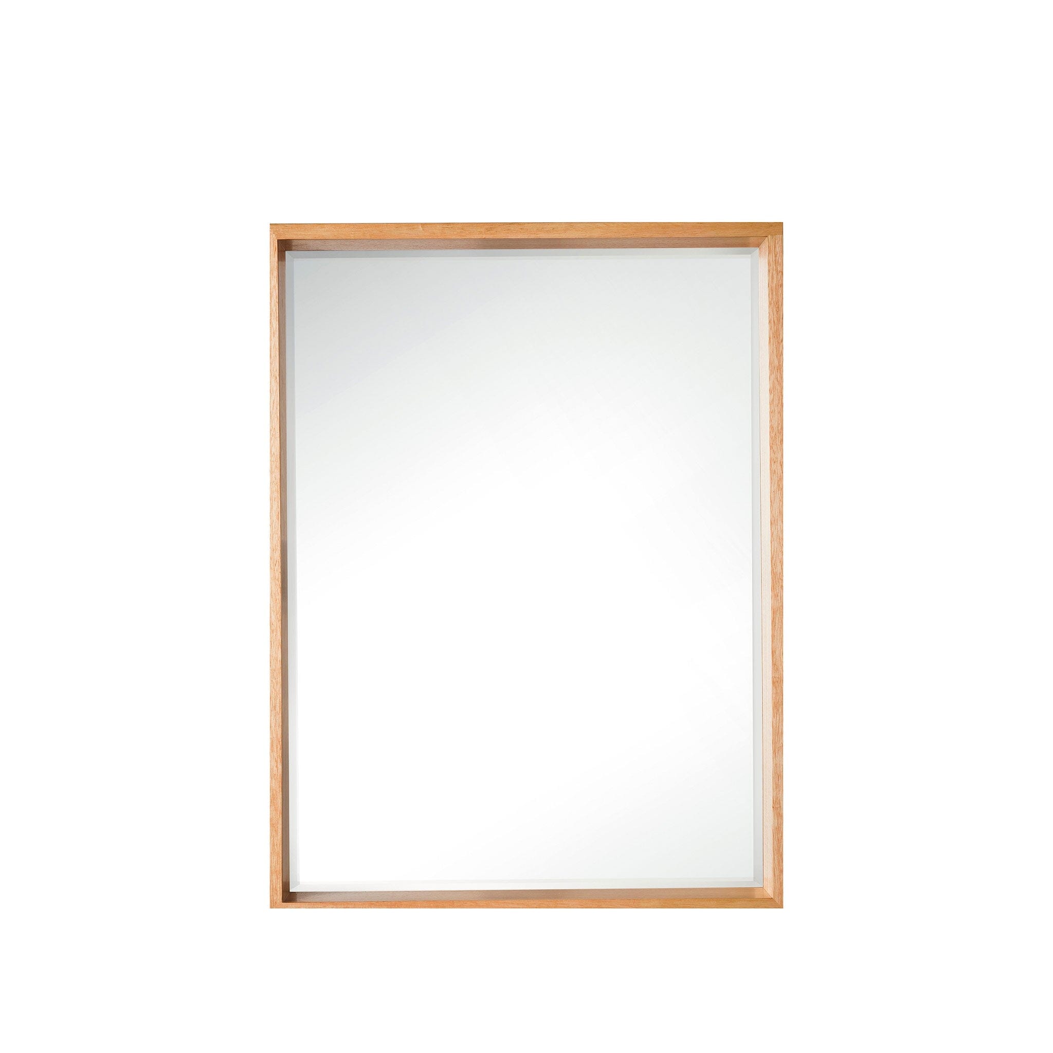 23.6" Milan Rectangular Cube Mirror, Natural Ash
