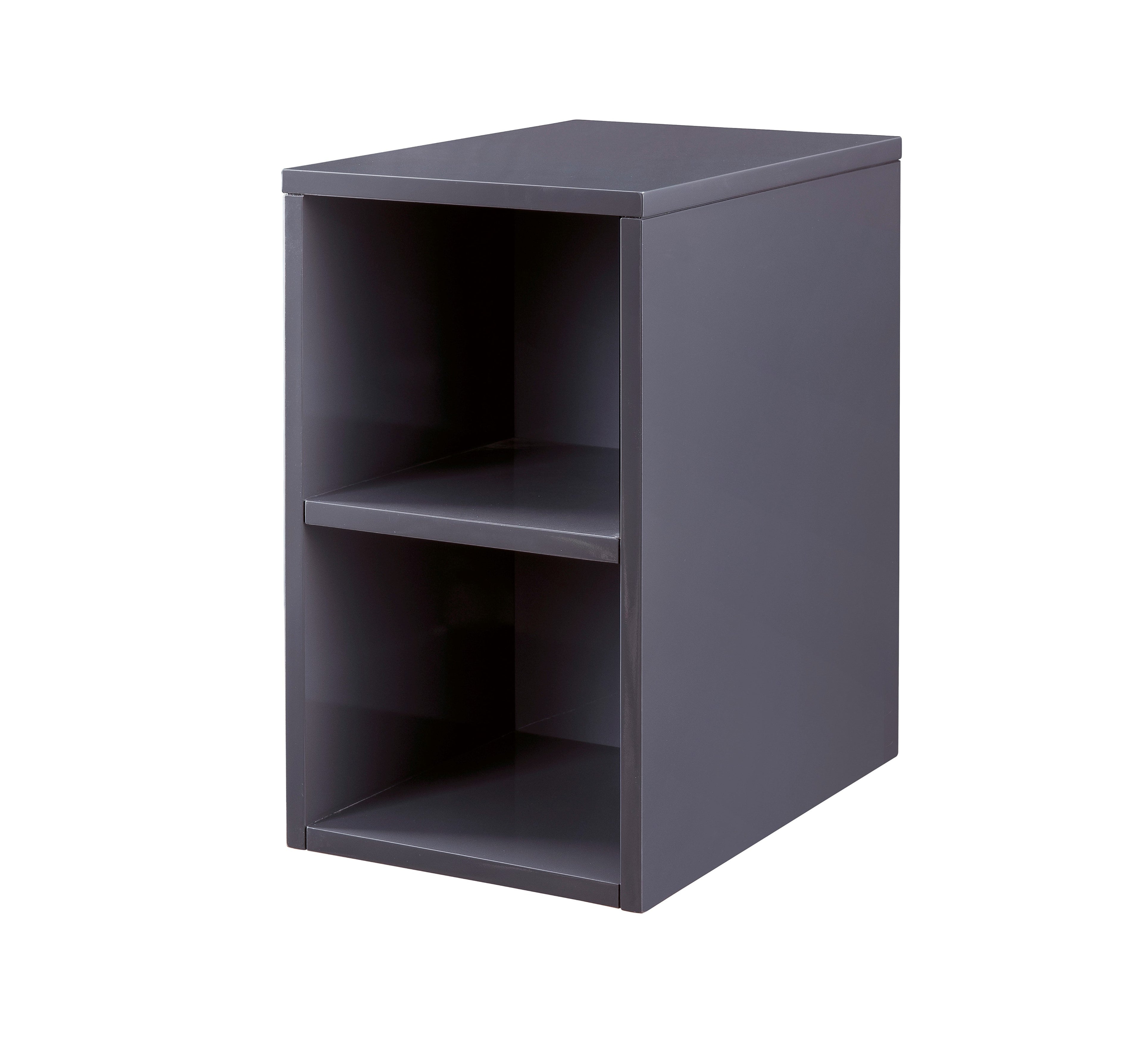 12" x 20" Milan Short Storage Cabinet, Modern Gray Glossy