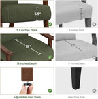 Mid-Century Modern Armchair with Solid Wood Legs