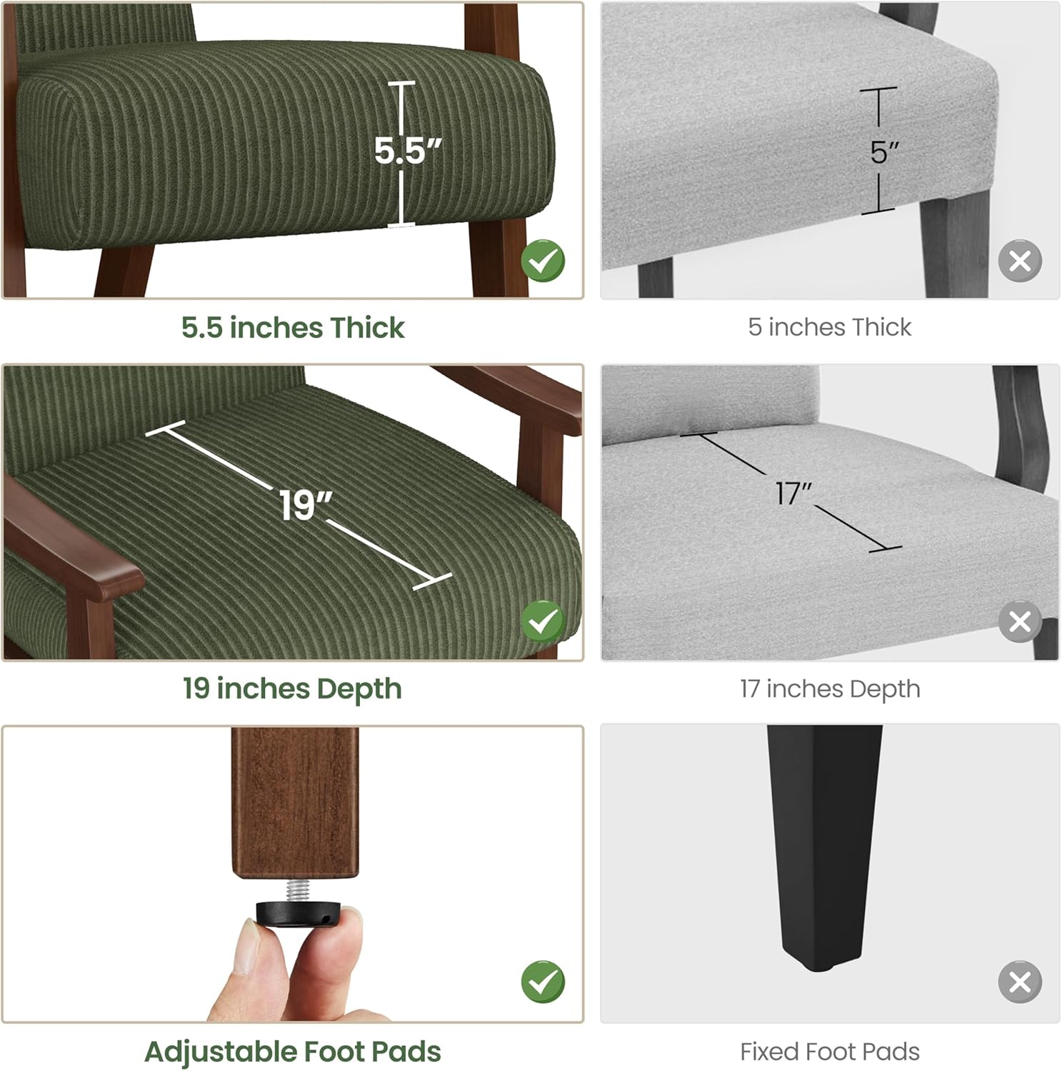 Mid-Century Modern Armchair with Solid Wood Legs