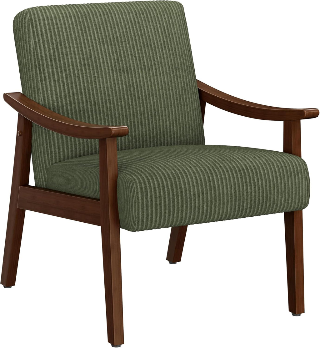 Mid-Century Modern Armchair with Solid Wood Legs