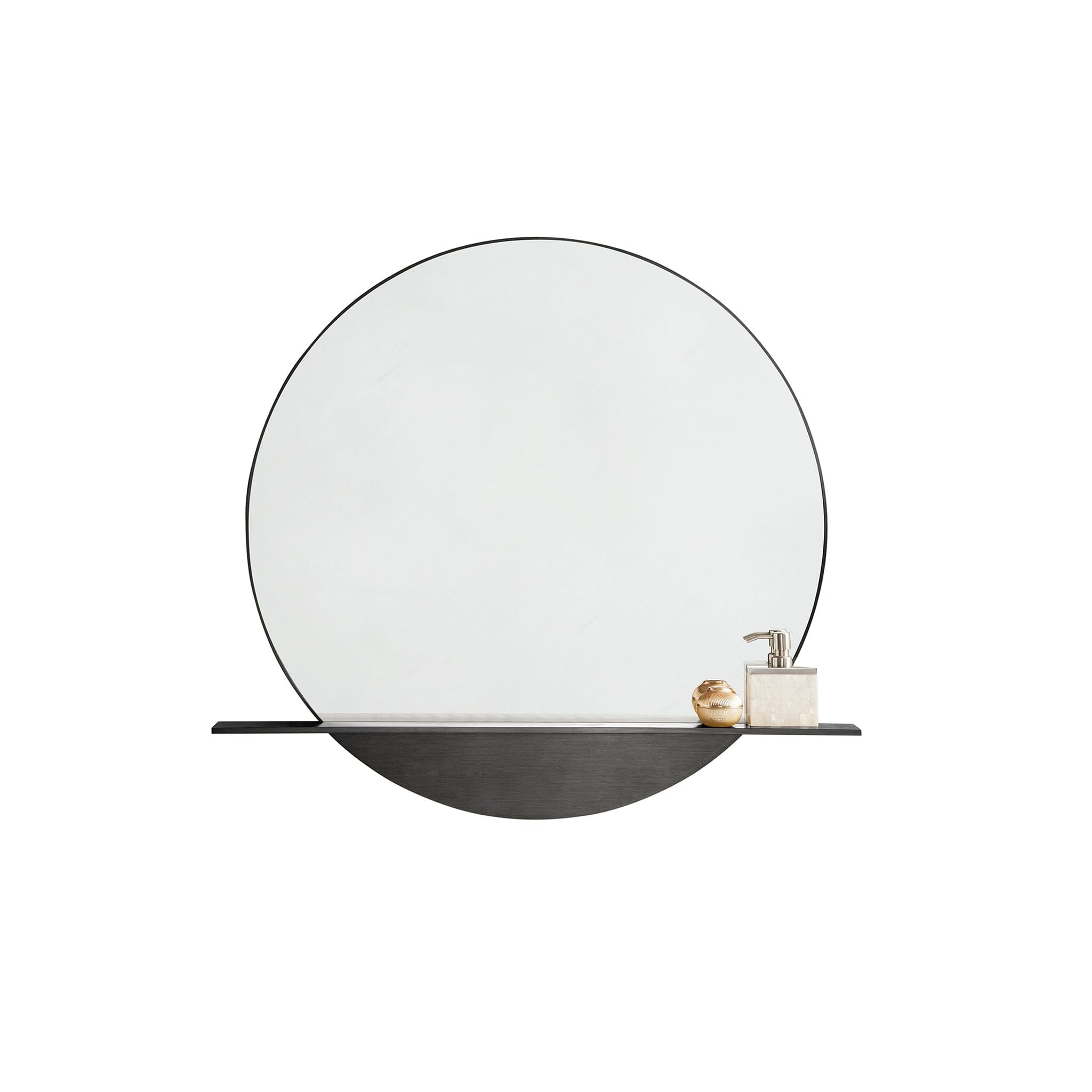 36" Platform Mirror, Modern Iron