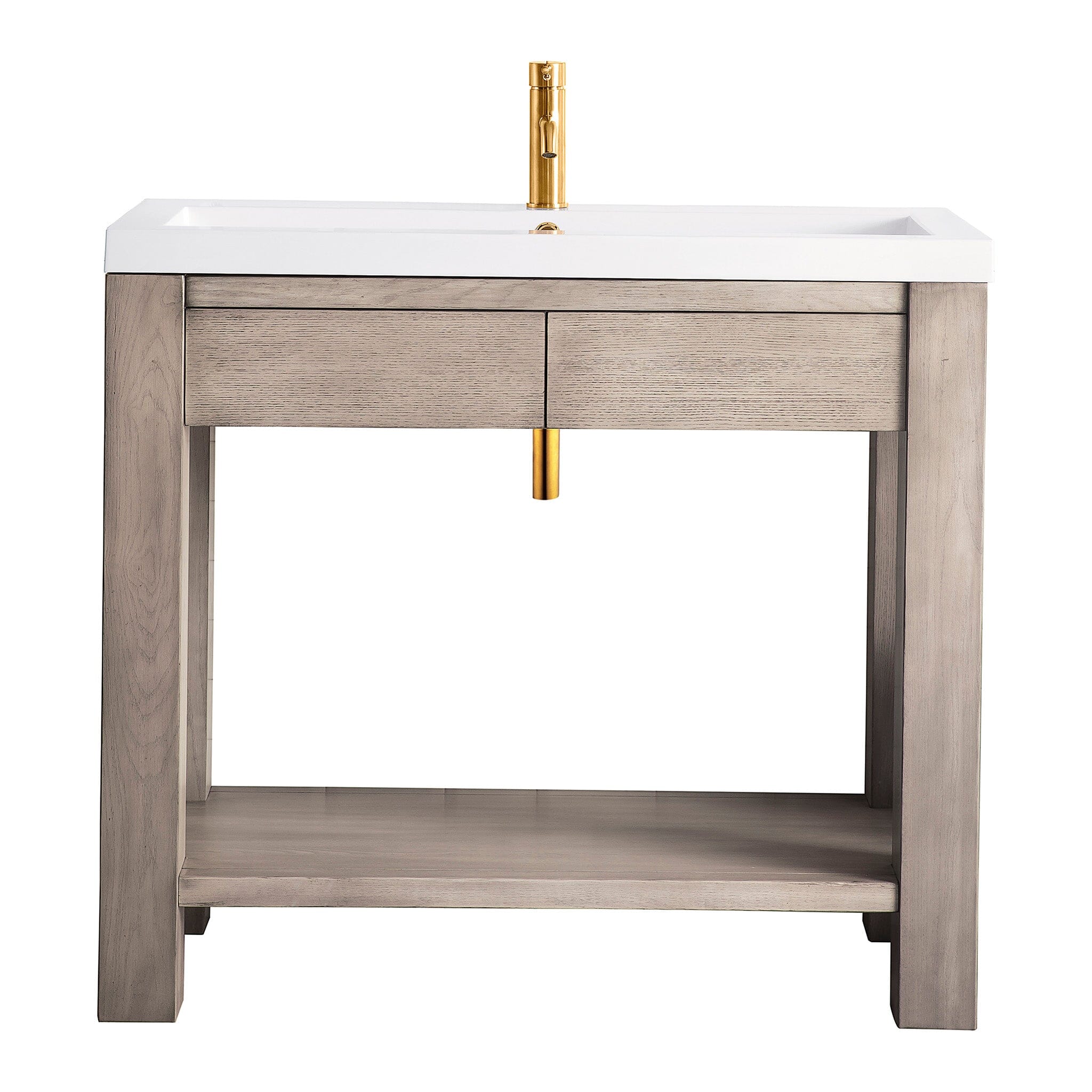 39.5" Brooklyn Single Sink Console, Platinum Ash