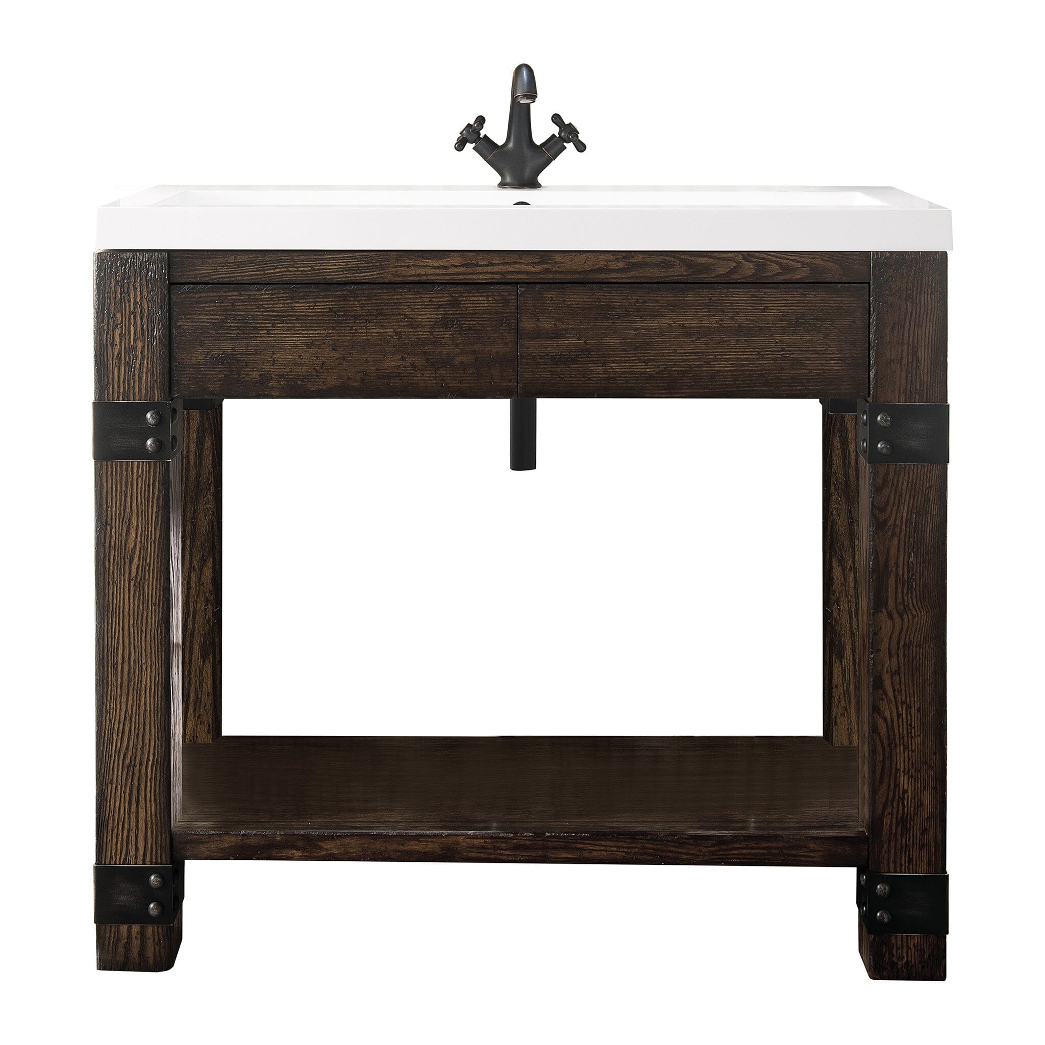 39.5" Brooklyn Single Sink Console, Rustic Ash