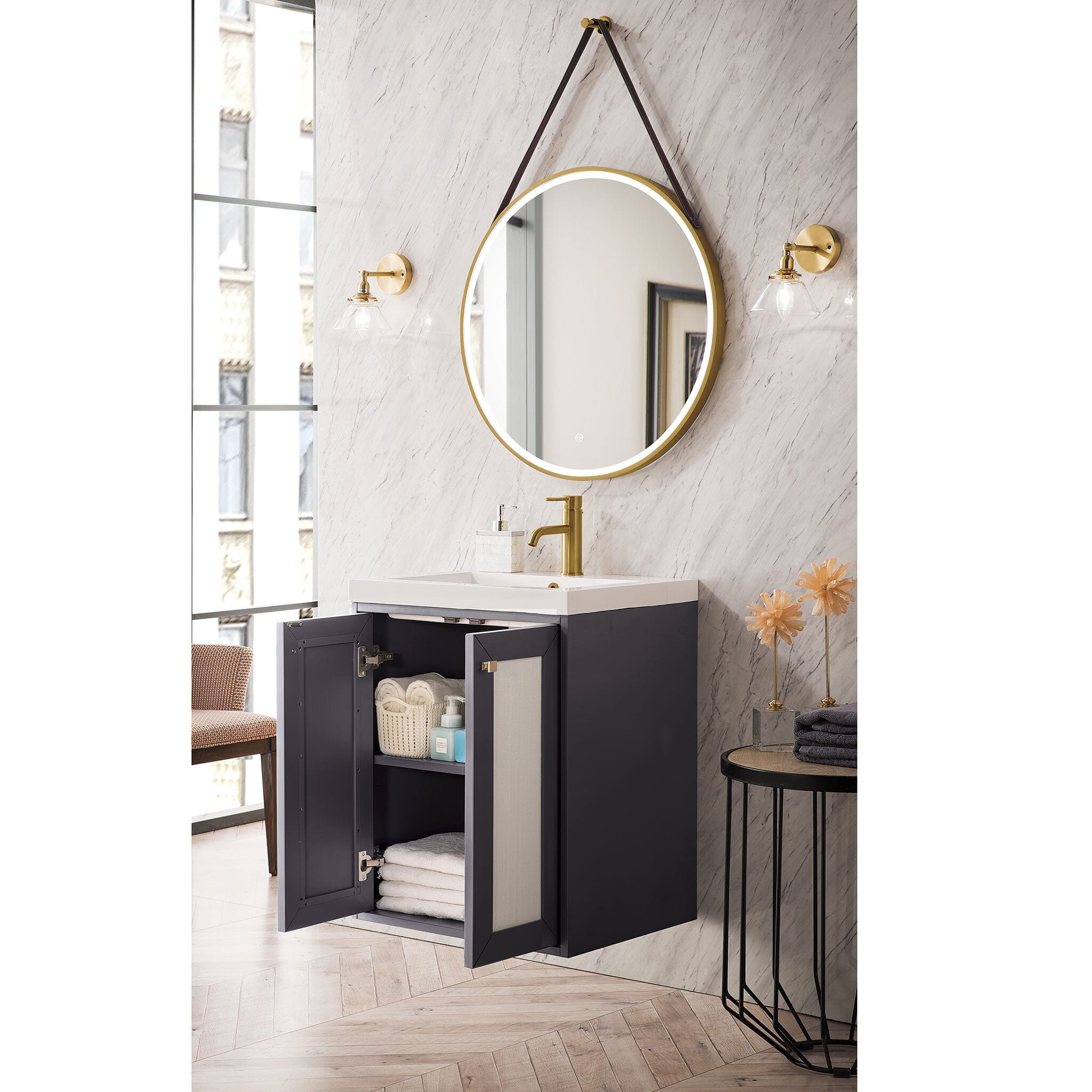 24" Chianti Single Bathroom Vanity, Mineral Gray