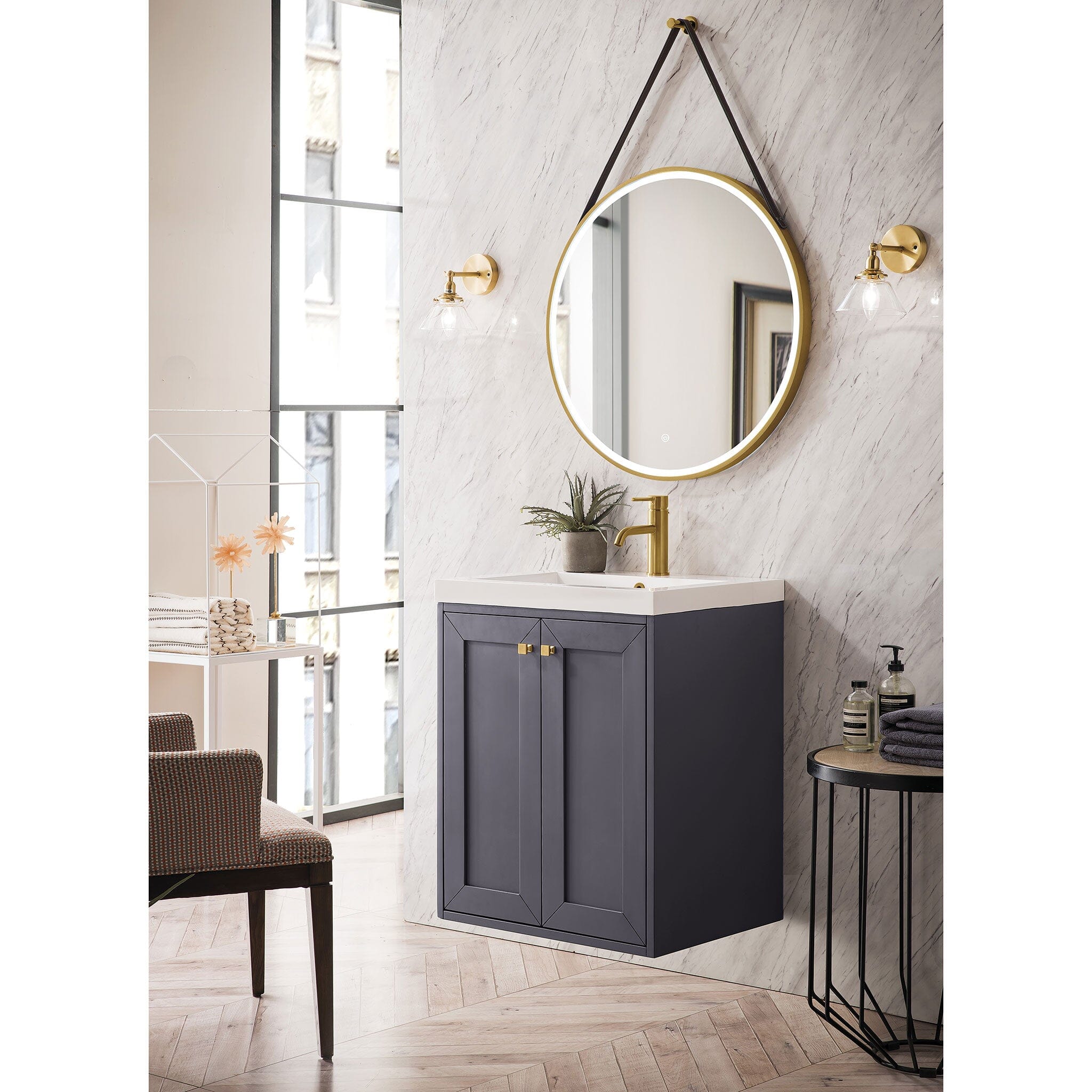 24" Chianti Single Bathroom Vanity, Mineral Gray