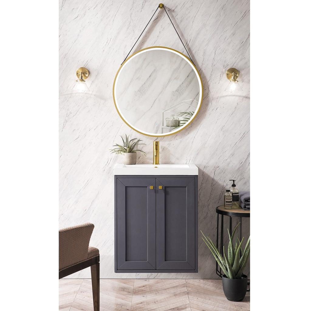 24" Chianti Single Bathroom Vanity, Mineral Gray