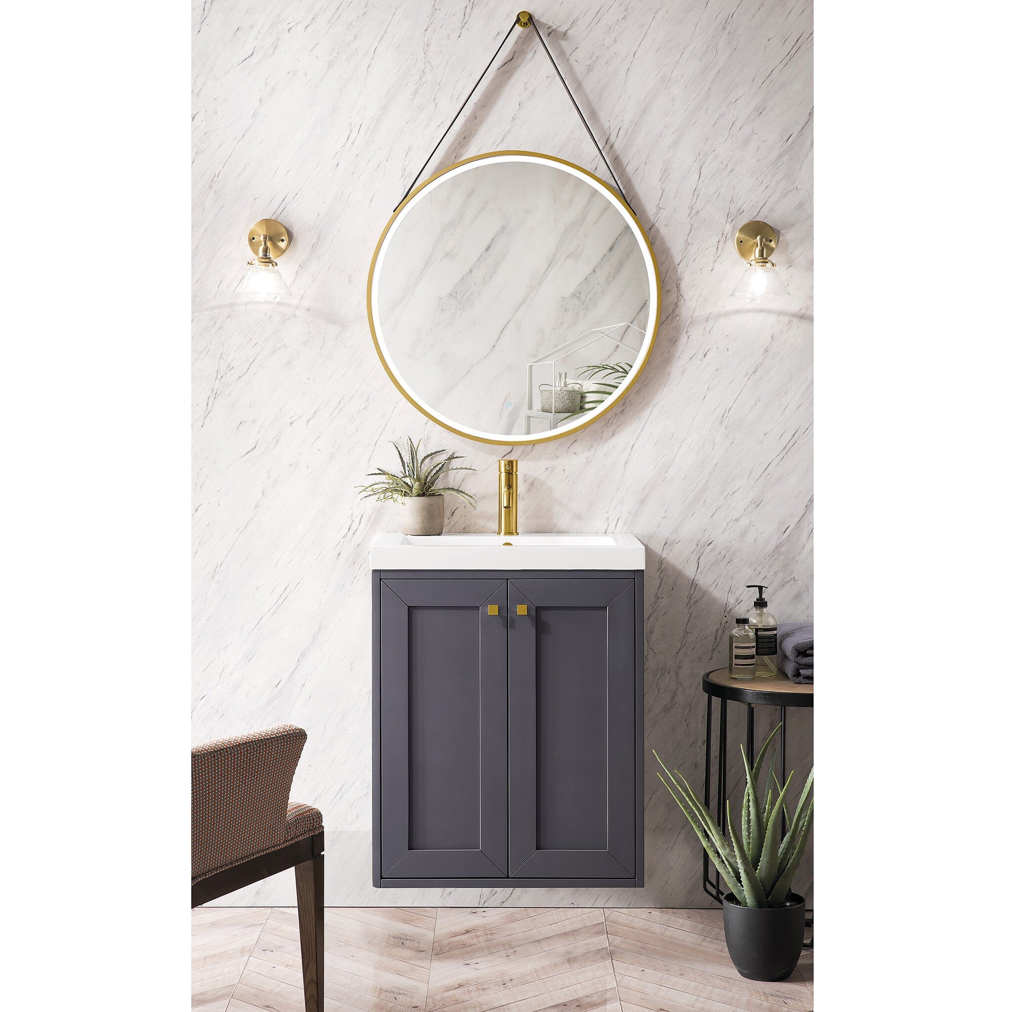 24" Chianti Single Bathroom Vanity, Mineral Gray