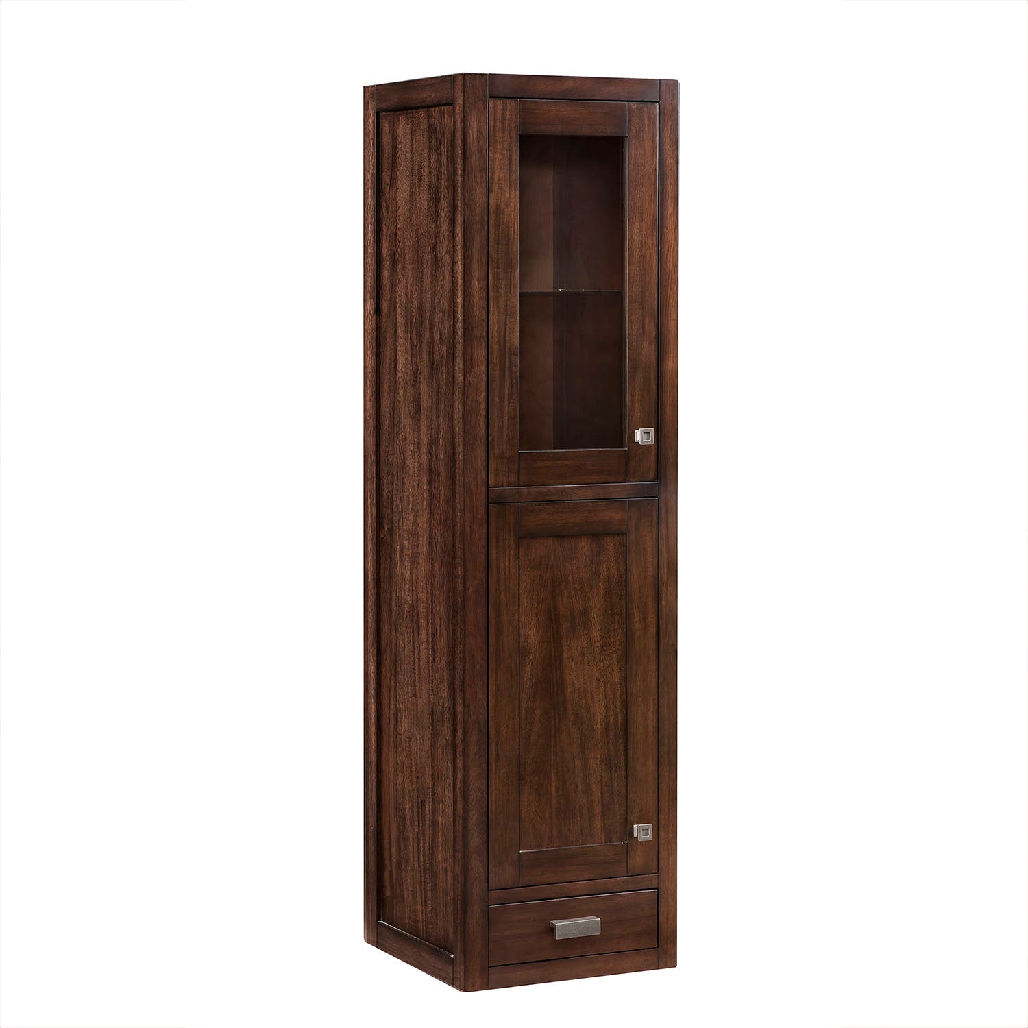 15" Depth Addison Grand Tower Hutch - Left, Mid Century Acacia