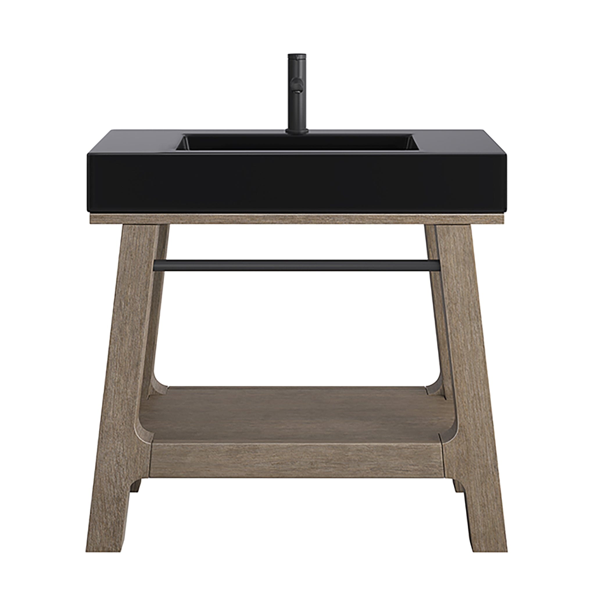 36" Auburn Single Vanity, Weathered Timber
