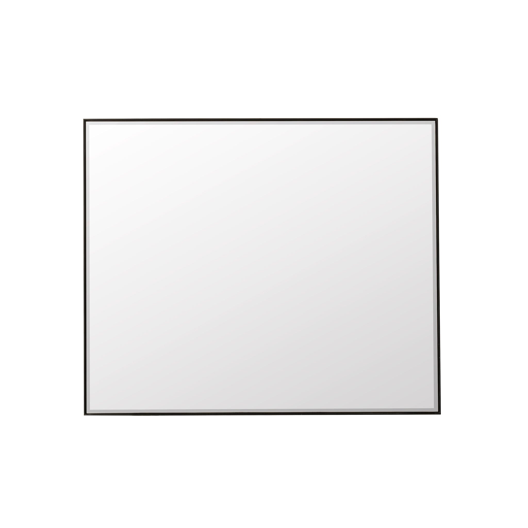 48" Rohe Rectangle Mirror, Matte Black