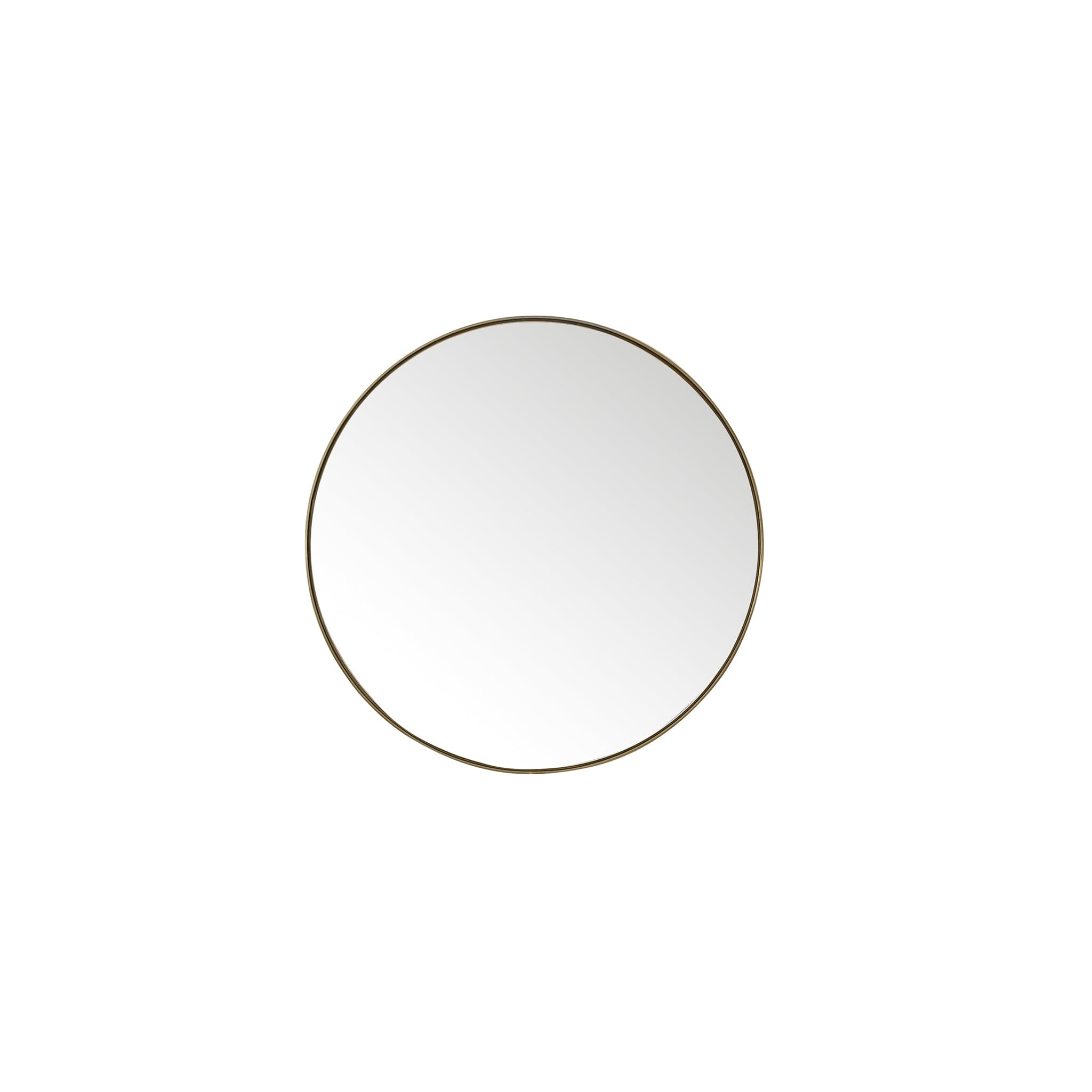 30" Rohe Round Mirror, Champagne Brass