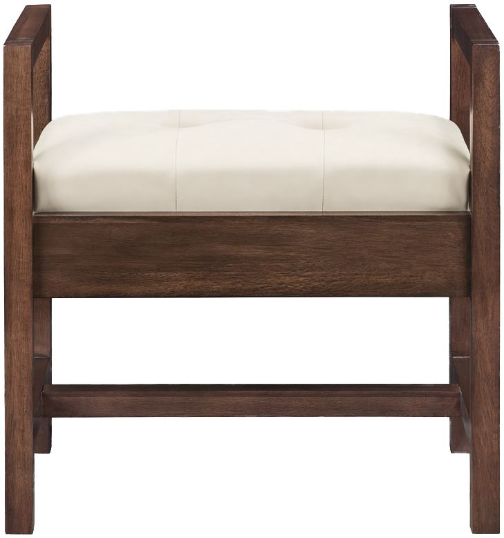 24.5" Addison Upholsted Bench, Mid Century Acacia