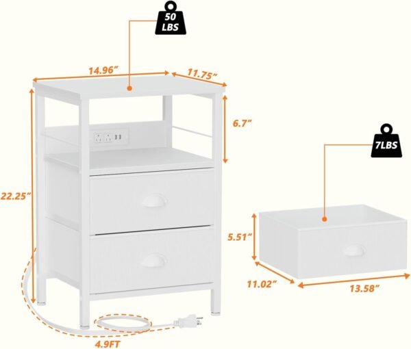 Furologee End Table with Charging Station - Image 3