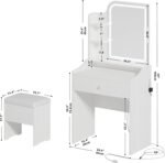 Makeup Vanity Desk with Mirror and Lights, Vanity Table Set - Image 2