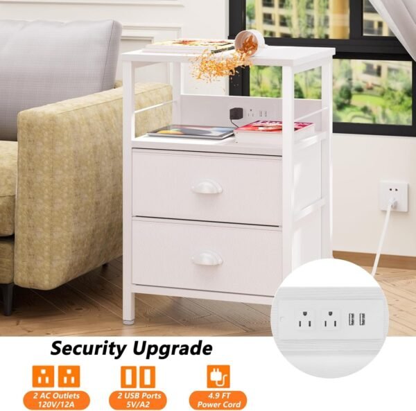 Furologee End Table with Charging Station - Image 4