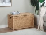 Water Hyacinth Wicker Storage Trunk with Metal Frame - Image 2
