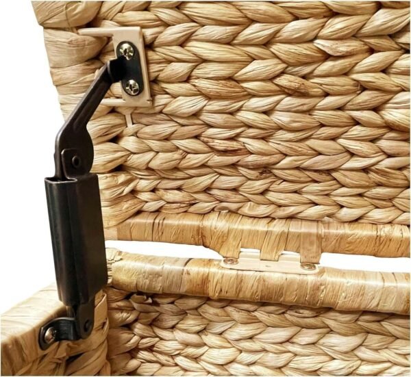 Water Hyacinth Wicker Storage Trunk with Metal Frame - Image 5
