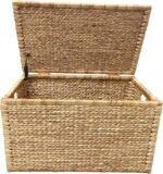 Water Hyacinth Wicker Storage Trunk with Metal Frame - Image 7