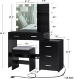 Vanity Desk with Mirror & 10 LED Lights, Makeup Vanity Dressing Table - Image 7