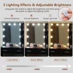 Vanity Desk with Mirror & 10 LED Lights, Makeup Vanity Dressing Table - Image 4