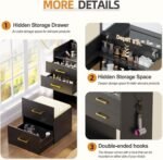 3 in 1 Vanity Desk with Plip Top Mirror,Compact Makeup Vanity with 3 Drawers,Cushioned Tool - Image 7