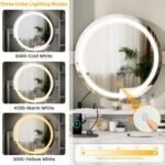 Vanity Desk with LED Lighted Mirror, White Vanity Set with Charger Station - Image 5