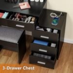 Vanity Desk with Mirror & 10 LED Lights, Makeup Vanity Dressing Table - Image 5